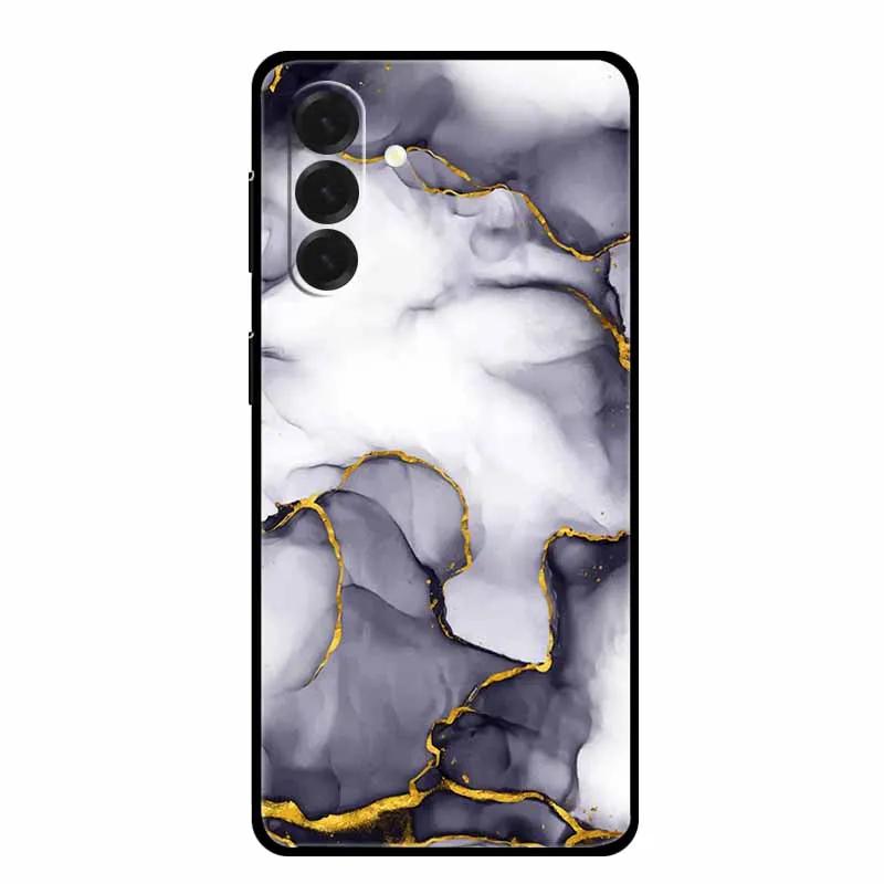 For Samsung Galaxy A17 Cases Marble Painted Black Silicone Back Cover Case for Galaxy A17 5G Protective Shell A17 Texture Bumper