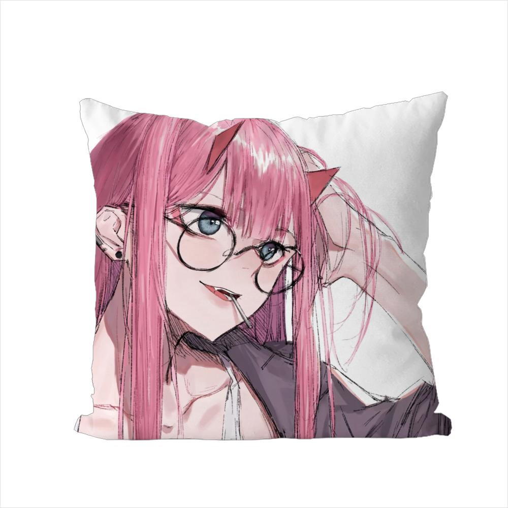 Наволочка для подушки Darling In The FranXX для автомобиля, дивана, декоративная, домашняя, двусторонняя печать, плюшевая, квадратная, декоративная подушка, чехол