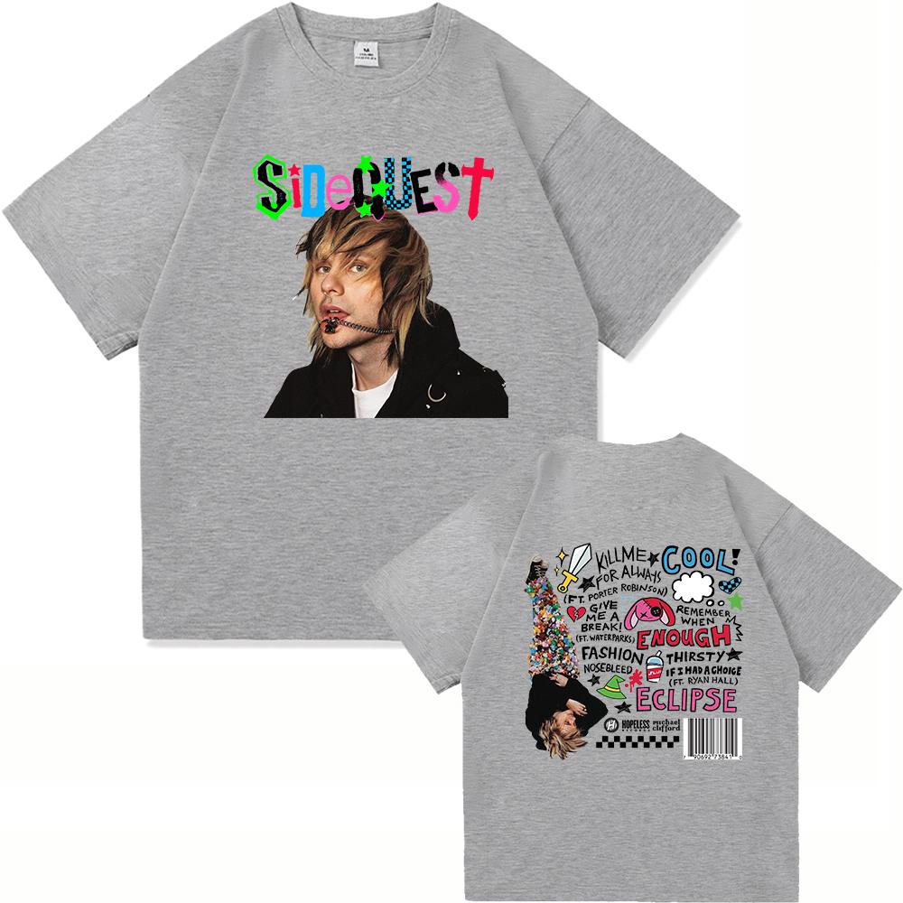 2026 SpringSummer Michael Clifford SIDEQUEST UnisexsWomens Clothing Retro Harajuku HighQuality Cotton TShirts