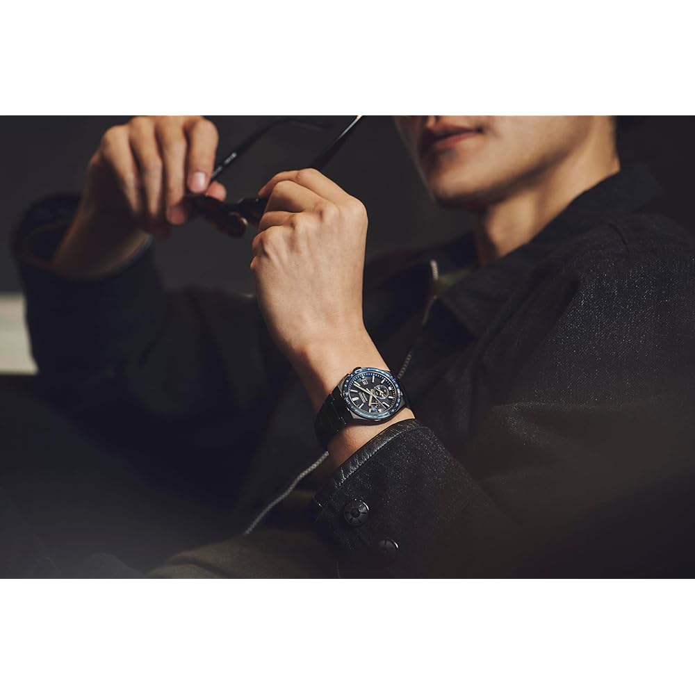 Мужские солнечные радиочасы Seiko ASTRON SBXY041 с полным автоподзаводом, мировым временем, полностью черным титановым корпусом и браслетом
