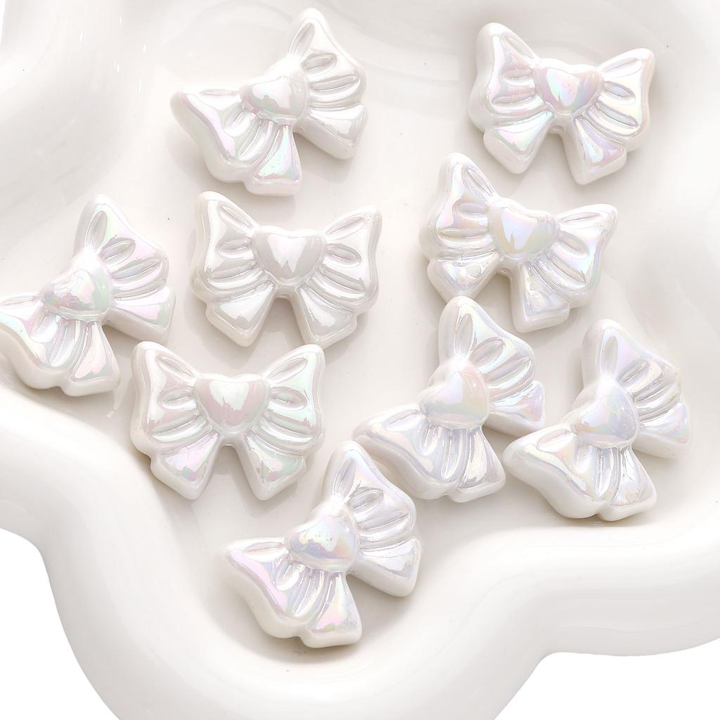 2/10 шт. акриловые бусины-бантики цвета AB, разбросанные бусины для самостоятельного изготовления браслетов, ожерелий и ювелирных изделий