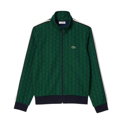 Lacoste Мужская спортивная кофта на молнии с принтом Paris по всей поверхности