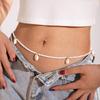 Simple and Fashionable Beach Vacation Style Shell Pendant, Rice Bead Waist Chain, Women's Jewelry, White Bead Waist Chain