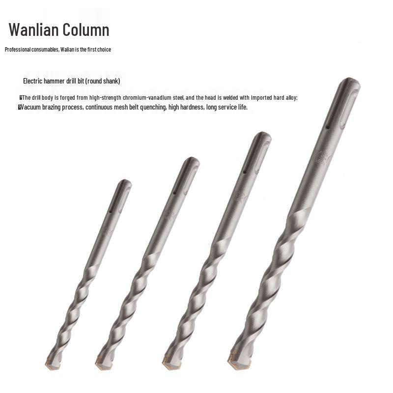 Universal Extended Shank Concrete Drill Bit with Two Flutes & Grooves for Cement Walls