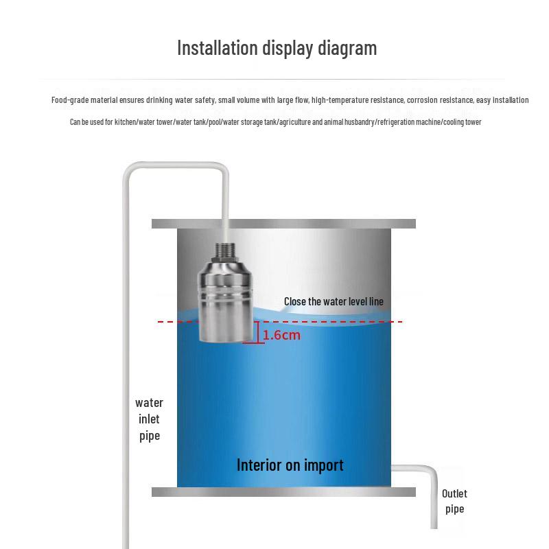 ELEKO Automatic Stainless Steel Float Valve for Water Tank Level Control