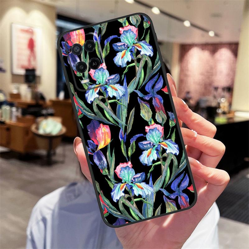 Фиолетовый ирис Цветок Акварельный Чехол Для Oppo A94 A54 A40 A60 A80 A98 A78 A18 A38 A58 A16 A76 A96 A17 A77 A74 A57S A15 Обложка