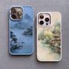 Чехол для телефона с рисунком тушью «Павильон гор и ручьев» для iPhone 12 13 14 11 Pro Max X XR XS 14 7 8 Plus SE Силиконовый чехол