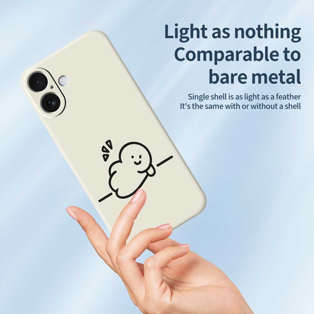 For iPhone 17 Case Stick Figure Pattern Printing Straight Edge TPU Phone Back Cover