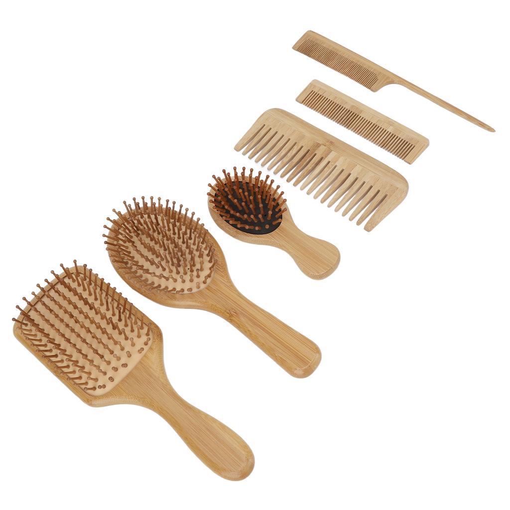 Набор из 6 расчесок для волос Phyllostachys Pubescens Экологичный Эргономичный Распутывающий Набор расчесок для волос