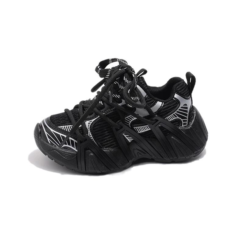 2024 Детские кроссовки для девочек Осень Новая мода Корейский стиль Мягкая подошва Противоскользящие Универсальные Повседневные Шикарные Спортивная обувь