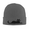 Черная кошка Теплая вязаная шапка Хип-хоп шапка-бини Осень Зима Уличные шапки-бини для мужчин Женщин Взрослых