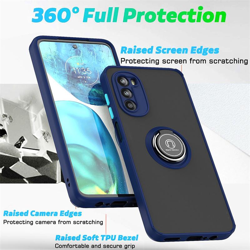 Чехол для Motorola Moto G52, матовый, бронированный, с магнитным кольцом, чехлы для телефонов Moto G52 G 52 MotoG52, противоударный, жесткий, задняя крышка из ПК