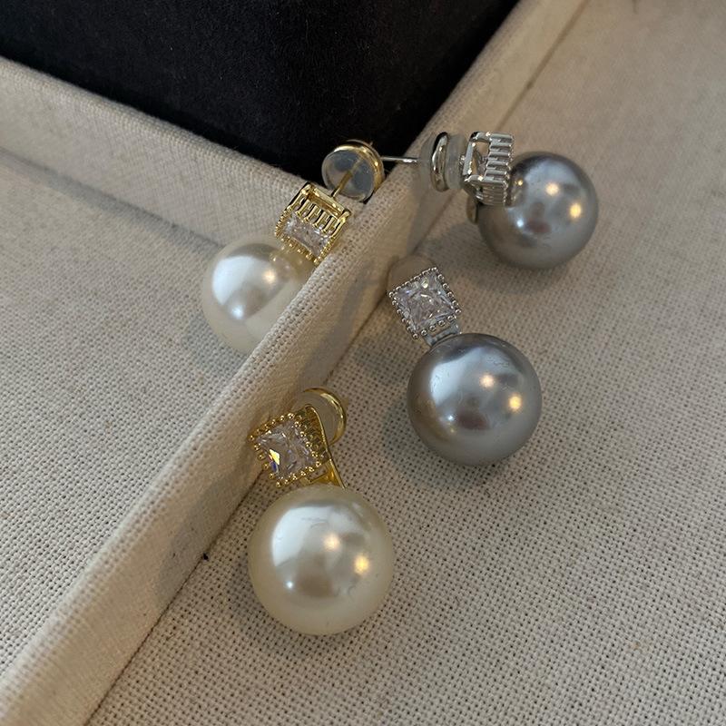 Madomah Shijia Pearl Zircon Stud Fashion Универсальная атмосферная элитная французская легкая роскошь