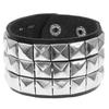 European & American Punk Street Style Rivet Bracelet: PU Leather Bangle