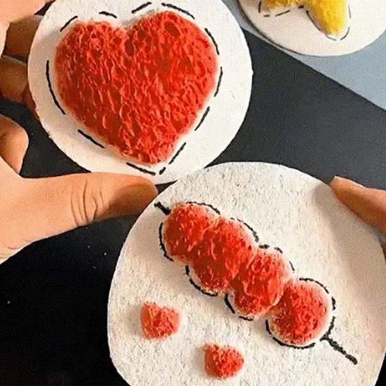 10/20Pcs Foam Texture Paper Round Square White Cellulose Cards Puffy Texture Acrylics Painting Paper 3D Canvas Sponge Kids DIY Art Craft Supplies