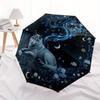Enchanted Night Wolf Wall Art: Mystical Moonlit Decor for Your Home Umbrella, Portable 3-Fold Compact Umbrella for Men & Women R139