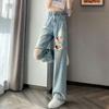 Женские рваные джинсы-бойфренды, свободные джинсы с высокой талией, потертые уличные винтажные джинсы