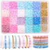 Colorful 6mm Polymer Clay Slices Jewelry Set - 24-Grid DIY Beaded Bracelet & Necklace Accessories