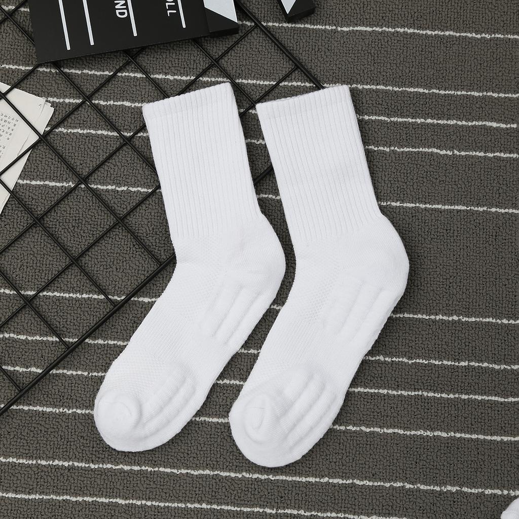 Спортивные носки мужские чулки весна и лето сетчатые дышащие средние носки-трубы махровые чулки спортивные баскетбольные пары, белые носки