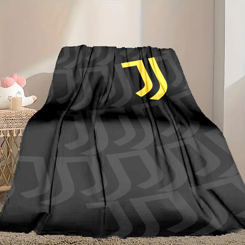 1pc Juventus Football Club Blanket, Home Printed Throw Blanket - Soft Blanket Gift for Family, Washable Sofa Bed Blanket