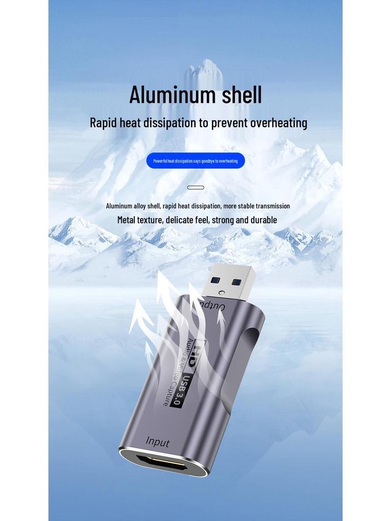 4K USB 3.0 HDMI Video Capture Card for PS5, DSLR, Game Streaming, 1080p60 Recording