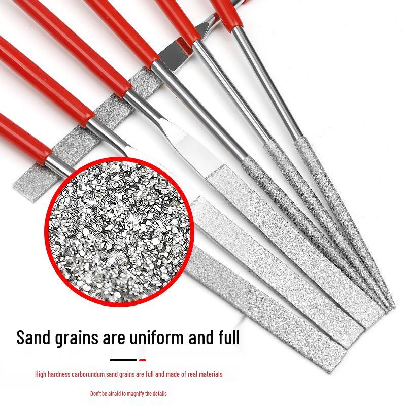 Titanium-Plated Fine Alloy Diamond File Set for Metal Grinding & Deburring