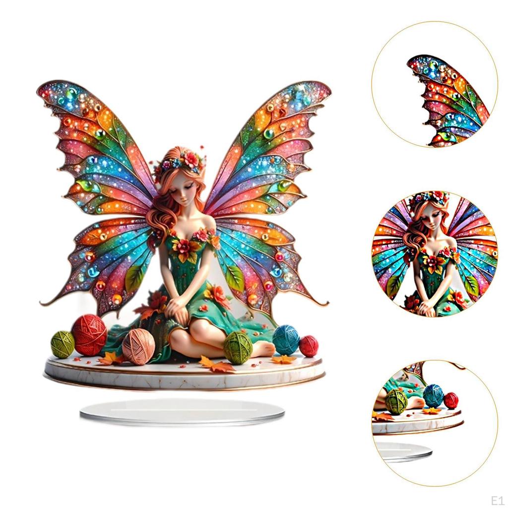 Акриловый орнамент фея декоративный 2D креативный с основанием подарочный водонепроницаемый настольный декоративный стол