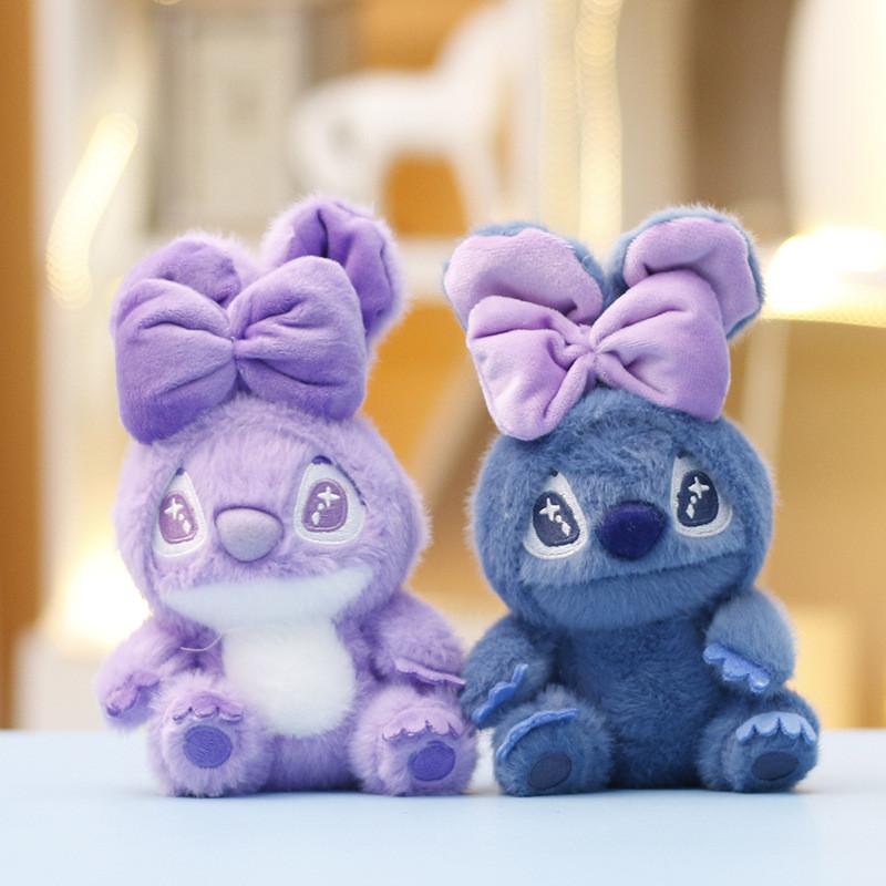 Плюшевая игрушка Стич из мультфильма с украшением в виде банта и вышивкой для детей и в подарок