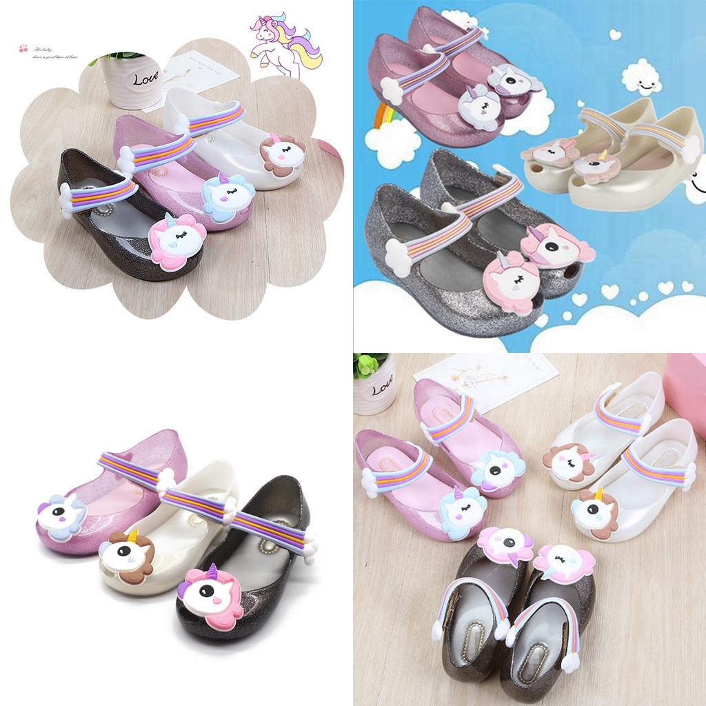 Детские туфли Mini Melissa Mary Jane с единорогом, дышащие, удобные и очаровательные