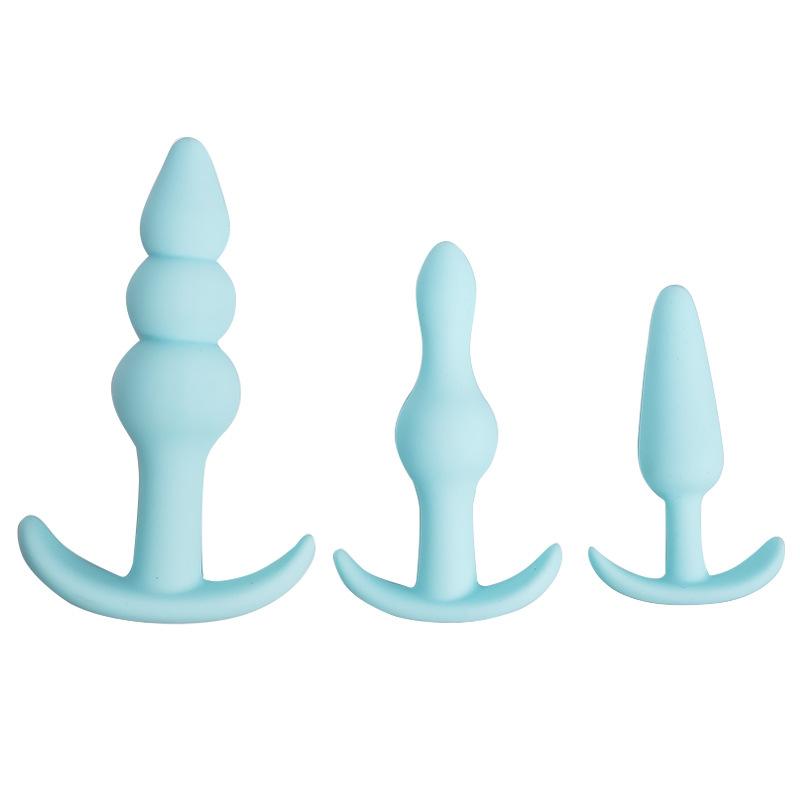 G-Spot Stimulation Anal Plug Wearable SM Silicone Beads Adult Sex Toy Black