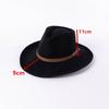 British Classic Slightly Curled Brim Wool Felt Belt Fedoras Cap Men Women Panamjazz Hat