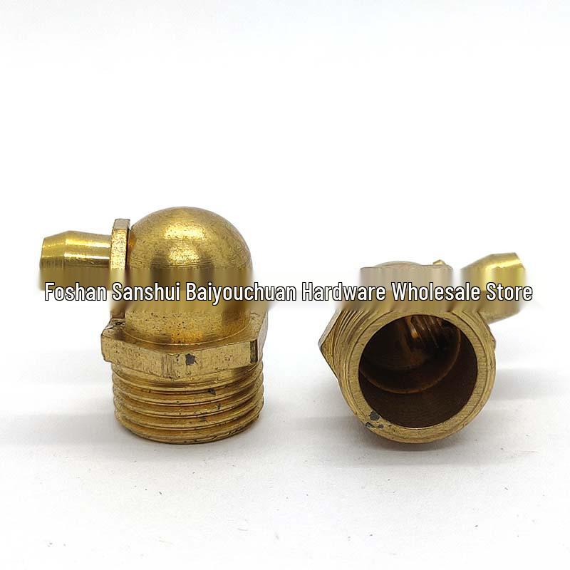 Латунная насадка для масла и смазки: M6/M8/M10/M12, Прямой и изогнутый тип, Смазочный ниппель 45°/90°.