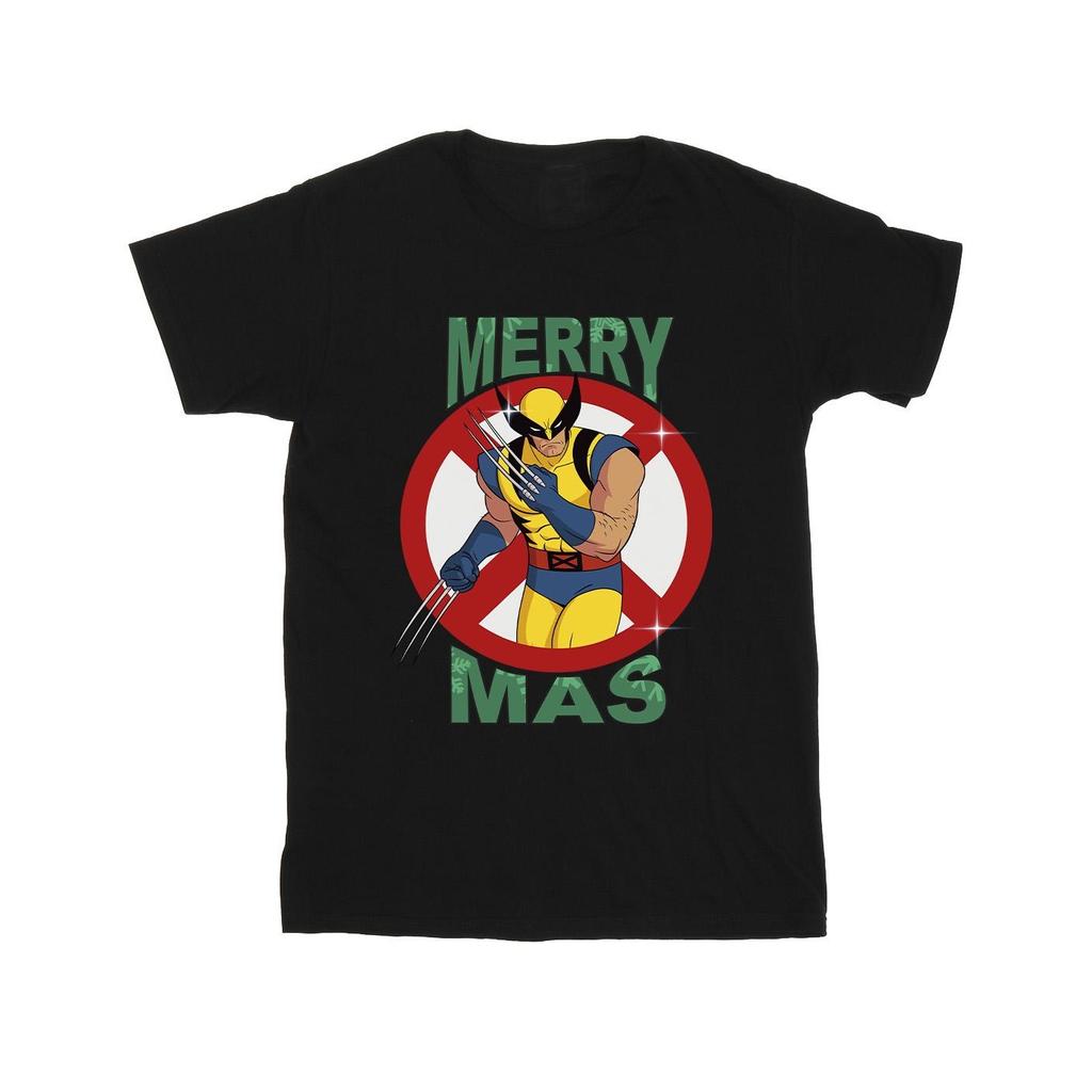 X-Men Mens Wolverine Cotton Christmas T-Shirt