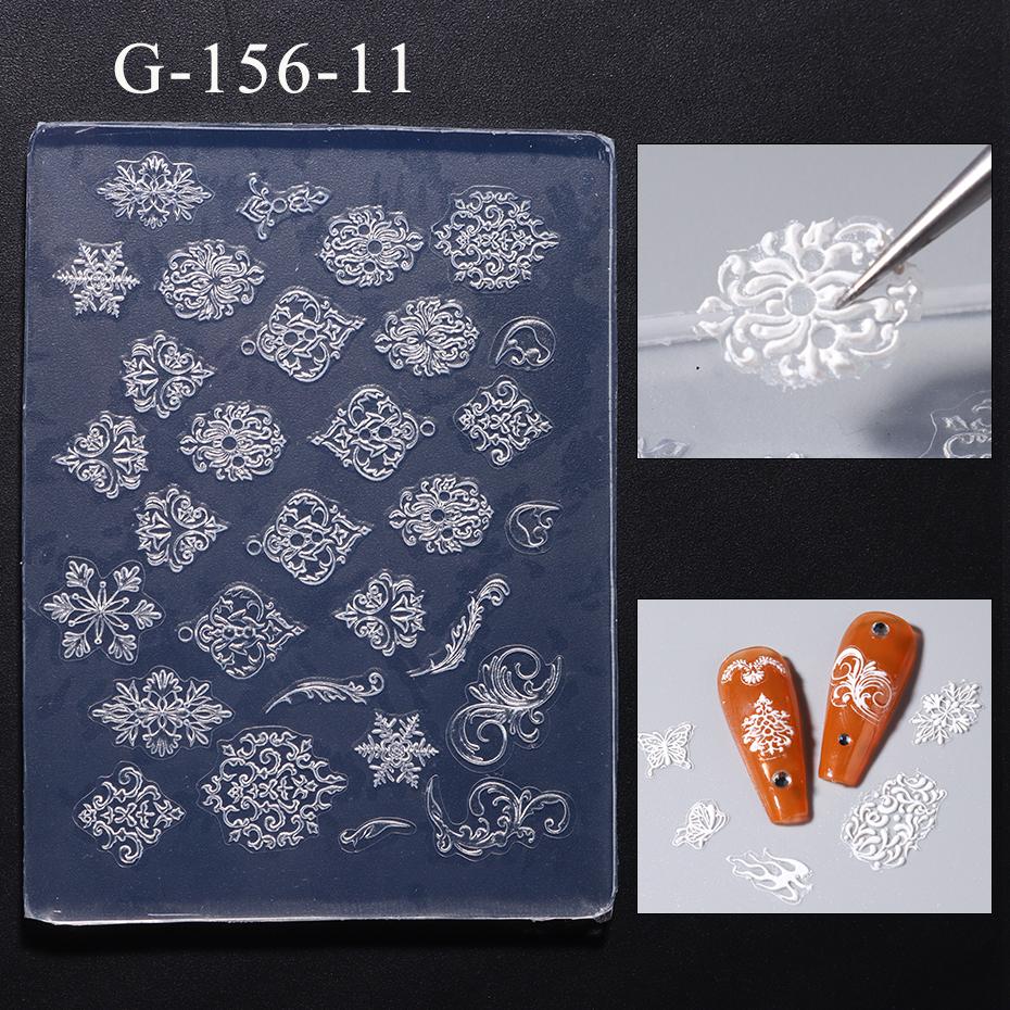3D Silicone Nail Carving Mold Snowflakes Winter Mould Stamping Design Gel Stencils DIY Manicure Accessory Tools Multi-Designs