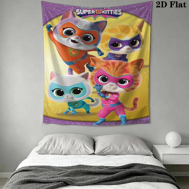 Super Cat Adventure Pattern Home Decor Tapestry, Wall Hanging, Decorative RV Wall Cloth.MGT0918149