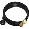 12 Feet Propane Tank Extension Hose with Gauge, Acme to Male QCC/POL Fittings for Gas Grill