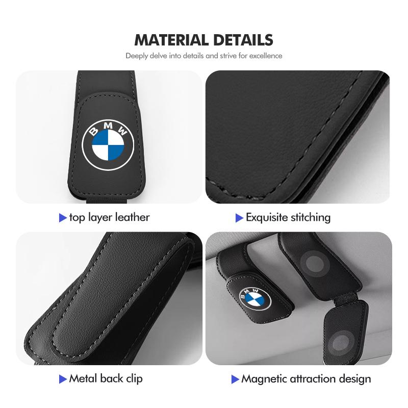 BBJT8 Magnetic Car Glasses Holder Sunshade Platep Card Ticket Clip For BMW G30 G20 M3 M5 E91 E92 E93 E36 E70 X3 X4 X5 X1 E39 F30