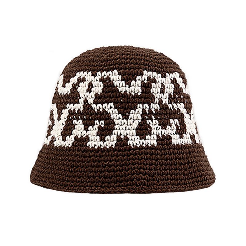 Осень и зима нишевый дизайн ручной работы шляпа-ведро теплая шапка вязаная шапка женская шапка от холода утолщенная шляпа-панама