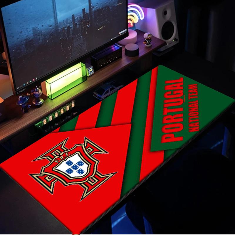 Portugal Football Crest mouse pad, rubber base, esports desk mat, mouse pad for gamers and office use, gaming desk , easy to clean mat