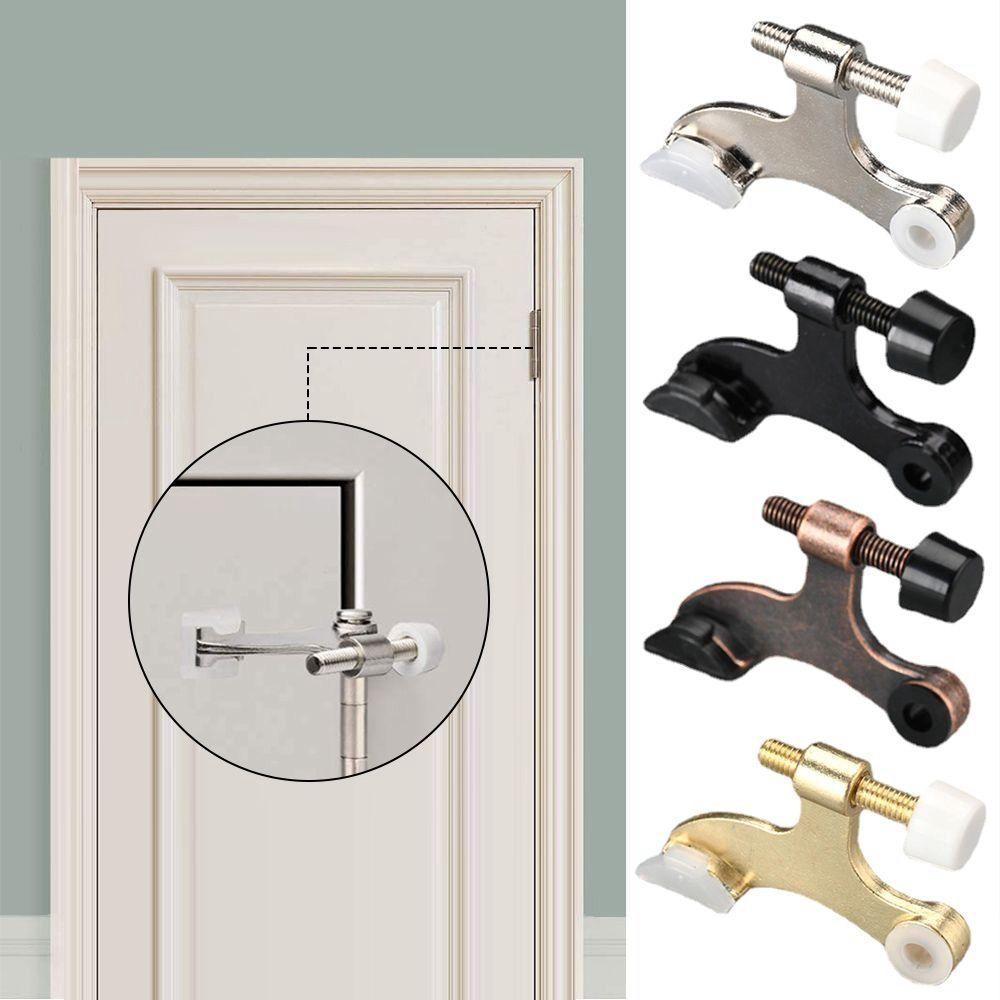 Black Silver Deluxe Door Hardware Hidden Heavy Duty Hinge Pin Door Stopper Damper Bumper