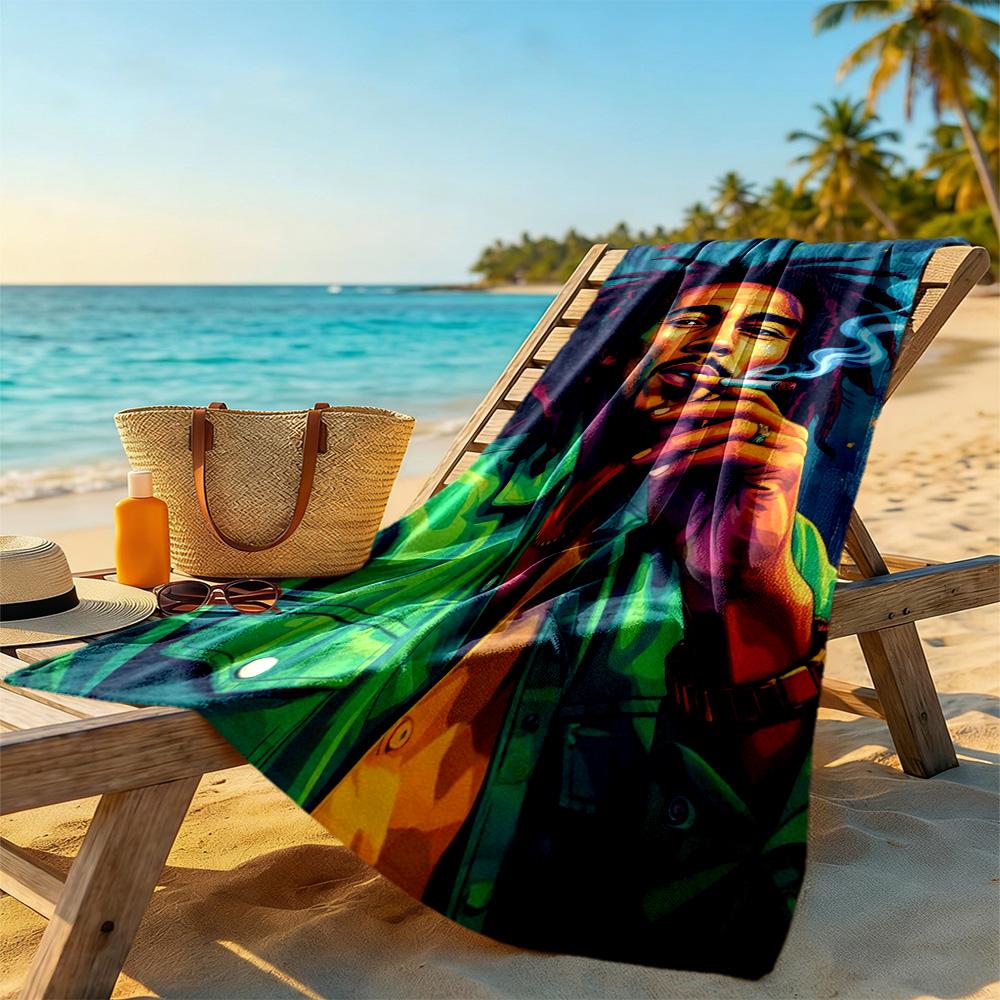 Bob Marley Beach Towel High Absorbency Quick-Dry Comfortable Lightweight