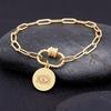 Nidin Fashion Copper Zircon Bracelet For Women Arabic Islam Boho Jewelry Saudi Hand Chain Statement Pentant Bangle Party Gift