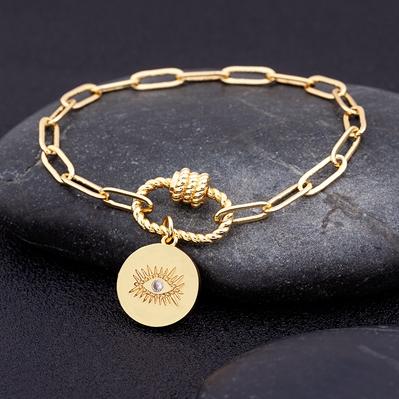 Nidin Fashion Copper Zircon Bracelet For Women Arabic Islam Boho Jewelry Saudi Hand Chain Statement Pentant Bangle Party Gift