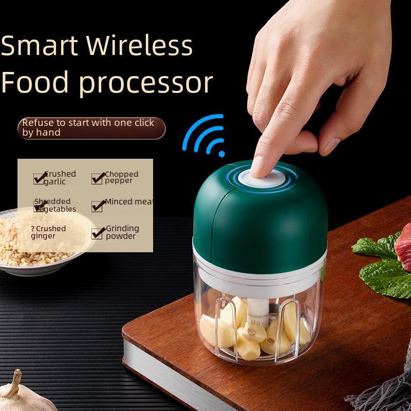 Compact Electric Garlic Grinder & Baby Food Processor - Multifunctional Kitchen Tool for Garlic Paste and More