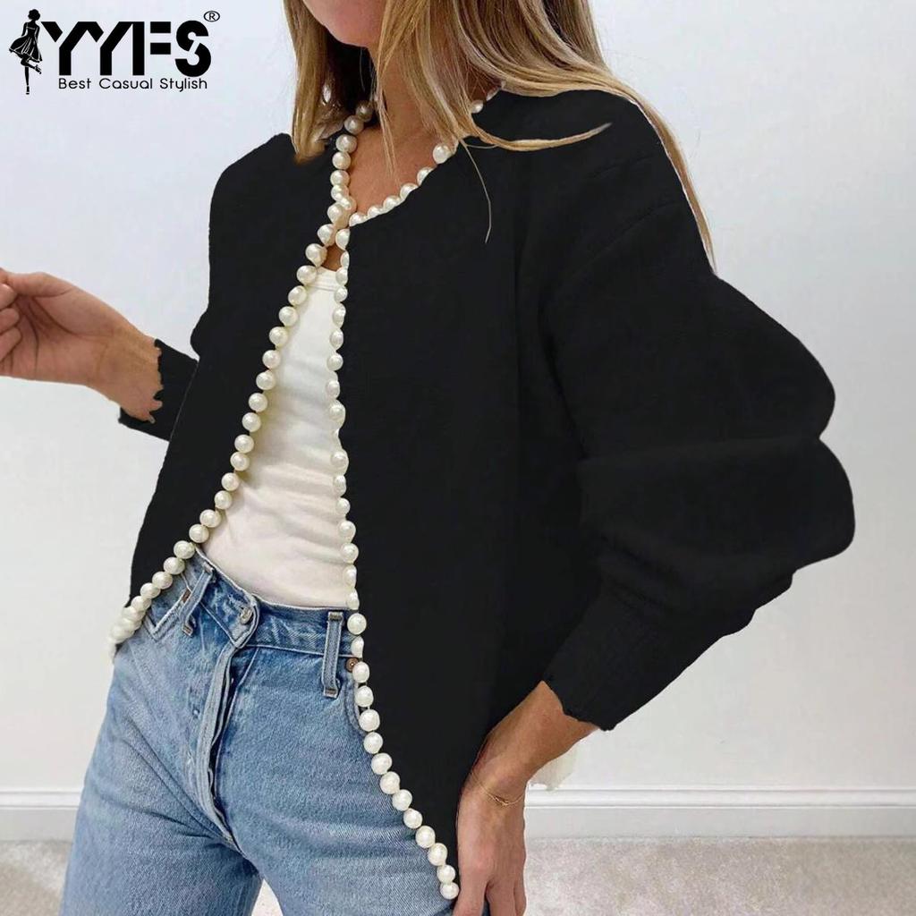 YYFS Женская мода повседневная осень-зима однотонный принт длинный рукав O-образный вырез свитера