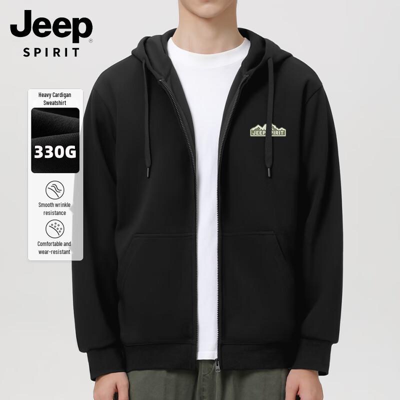 JEEP SPIRIT Men's Heavyweight Hooded Cardigan Sweatshirt