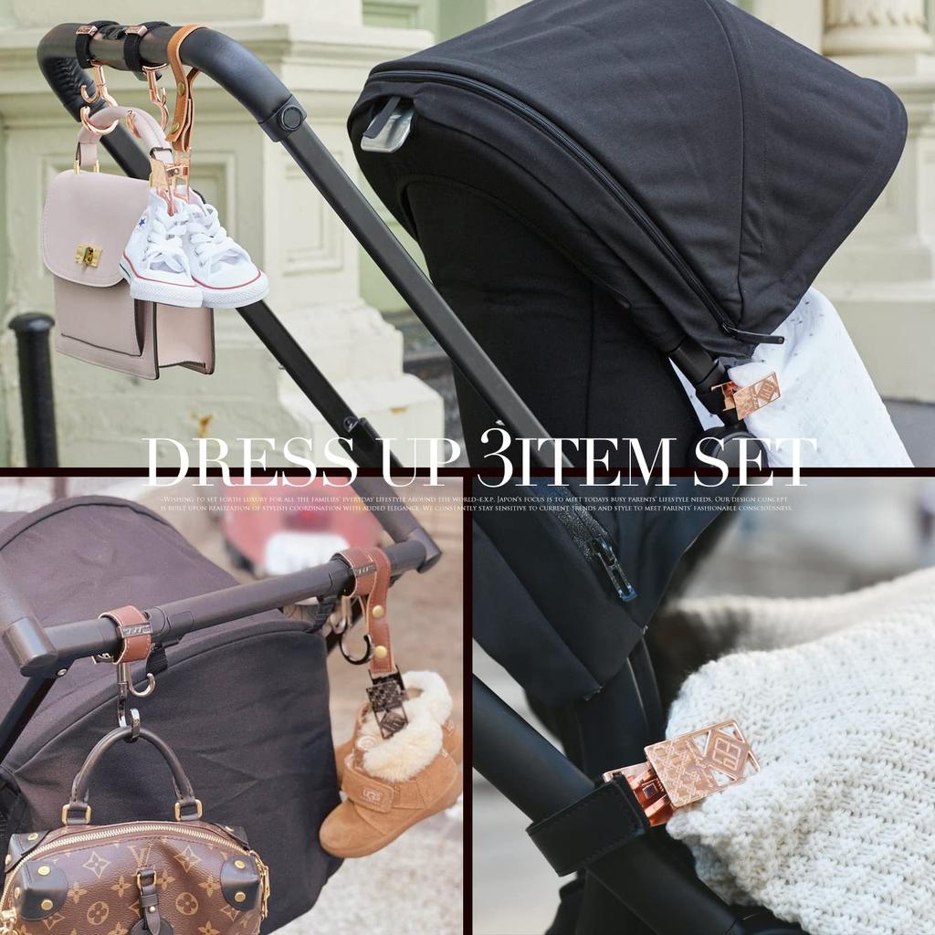 Набор Розовый Вращающийся Зажим для Коляски, Двойной Зажим для Обуви и Одеяла e.x.p.japon Набор для Украшения PKG-Kusumi Крючок 360 Градусов, Крючок, Зажим, (Набор из 3 предметов, e-dup27)