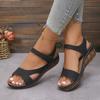 Summer Velcro Plus Size Sandals Reinforced Stitching Fish Mouth Thick Soled Women's Sandals