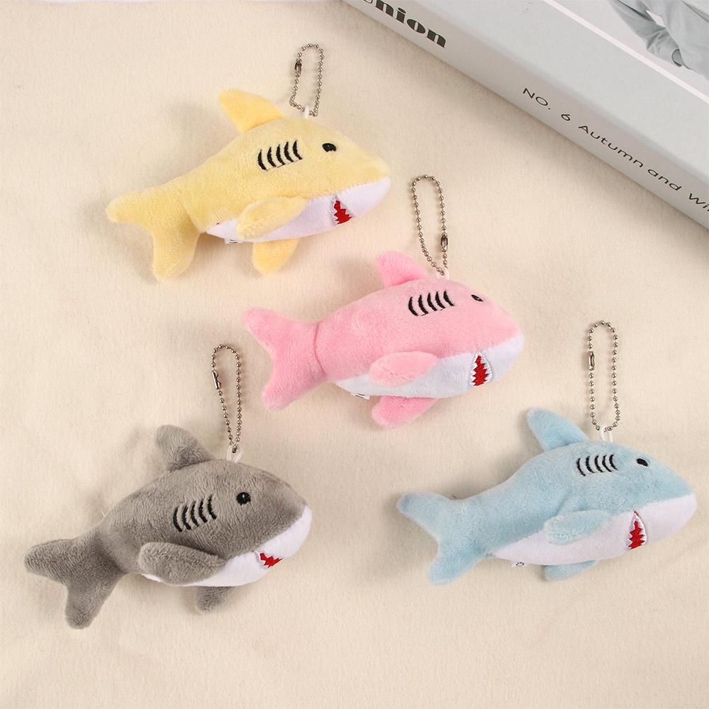 12CM Aquarium Small Shark Plush Doll Bag Decorated with Cute Claw Doll Shark Doll Backpack Keychain Cartoon Key Chain Pendant