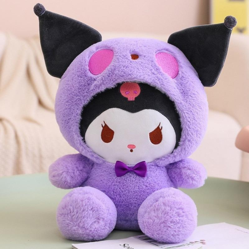 Очаровательная плюшевая кукла Sanrio 25 см Куроми, собачка Цзядэ, в костюме, мягкая набивная игрушка, идеальный подарок на день рождения для детей